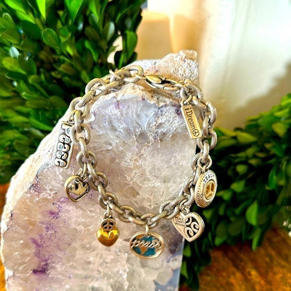Brighton Retired Charming Silver Bracelet Earth